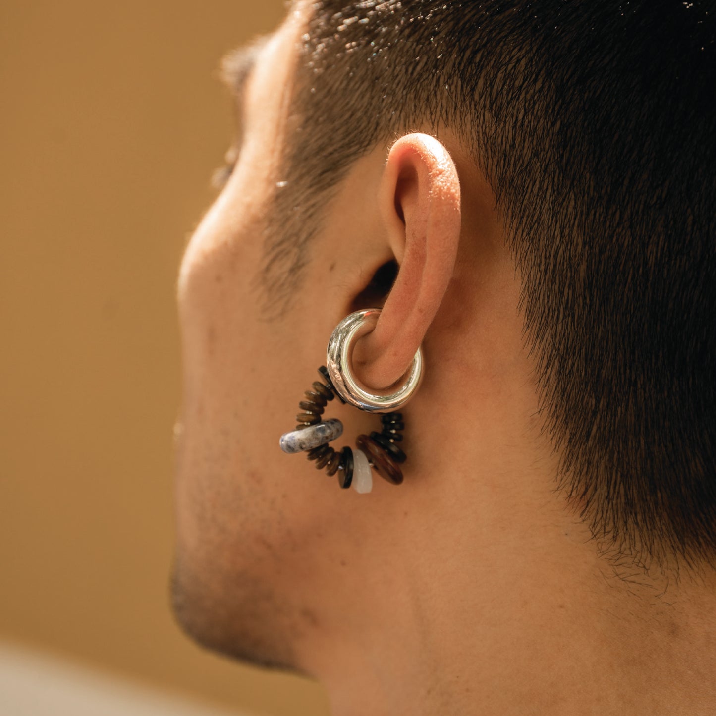 Mud Wooden Earring (Single Piece) | Indigo