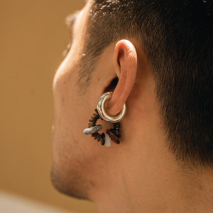 Mud Wooden Earring (Single Piece) | Indigo