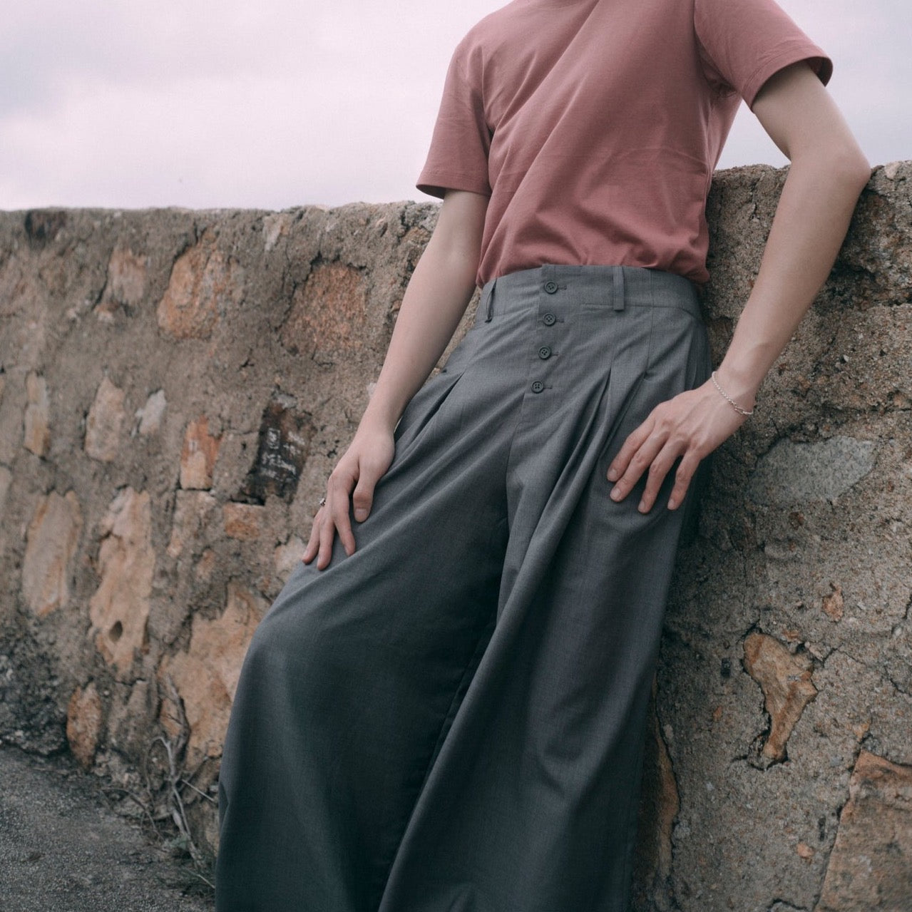 Asher Wide Leg Pants | Grey