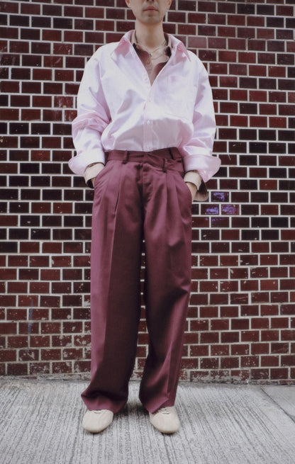 Leah Double Waist Band Trouser | Rum