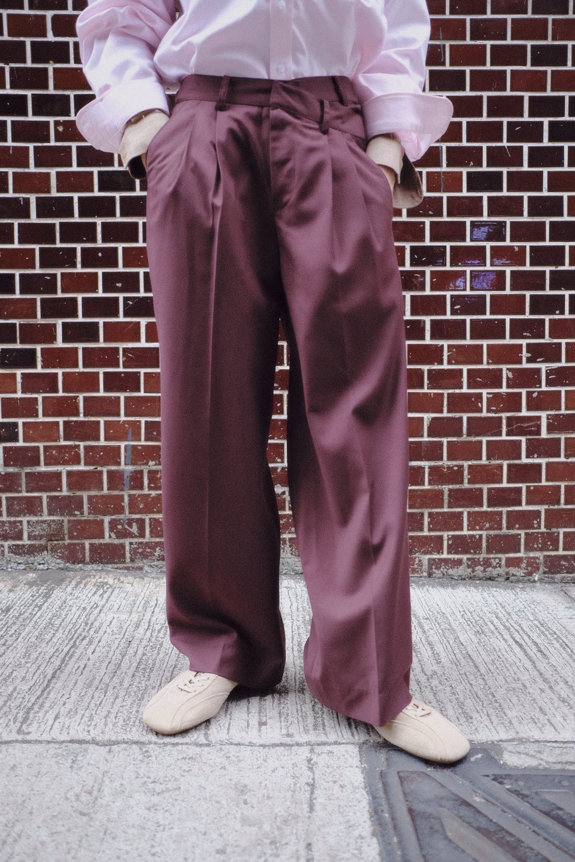 Leah Double Waist Band Trouser | Rum