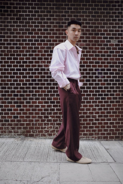 Leah Double Waist Band Trouser | Rum