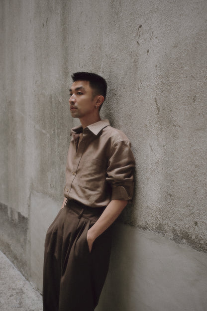 Tyler Shaped Over-shirt | Beige