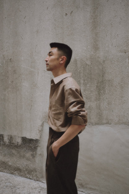 Tyler Shaped Over-shirt | Beige