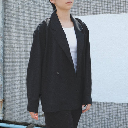 Coast Asymmetric Lapel Shirt-Jacket | Black