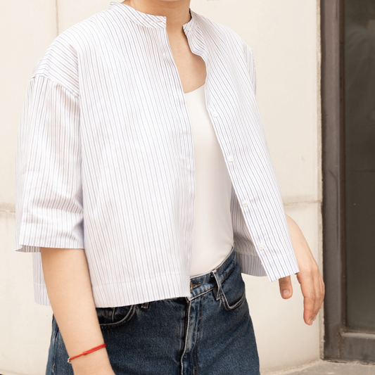 Medi Cropped Shirt | Light Blue