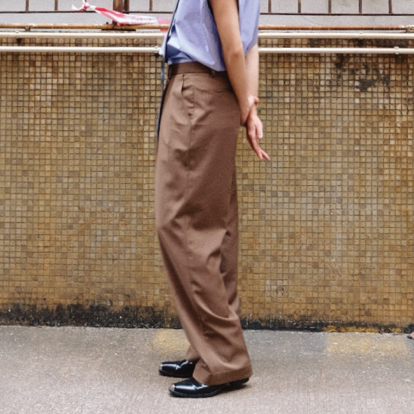 Cory Pleated Tailored Trousers | Earth