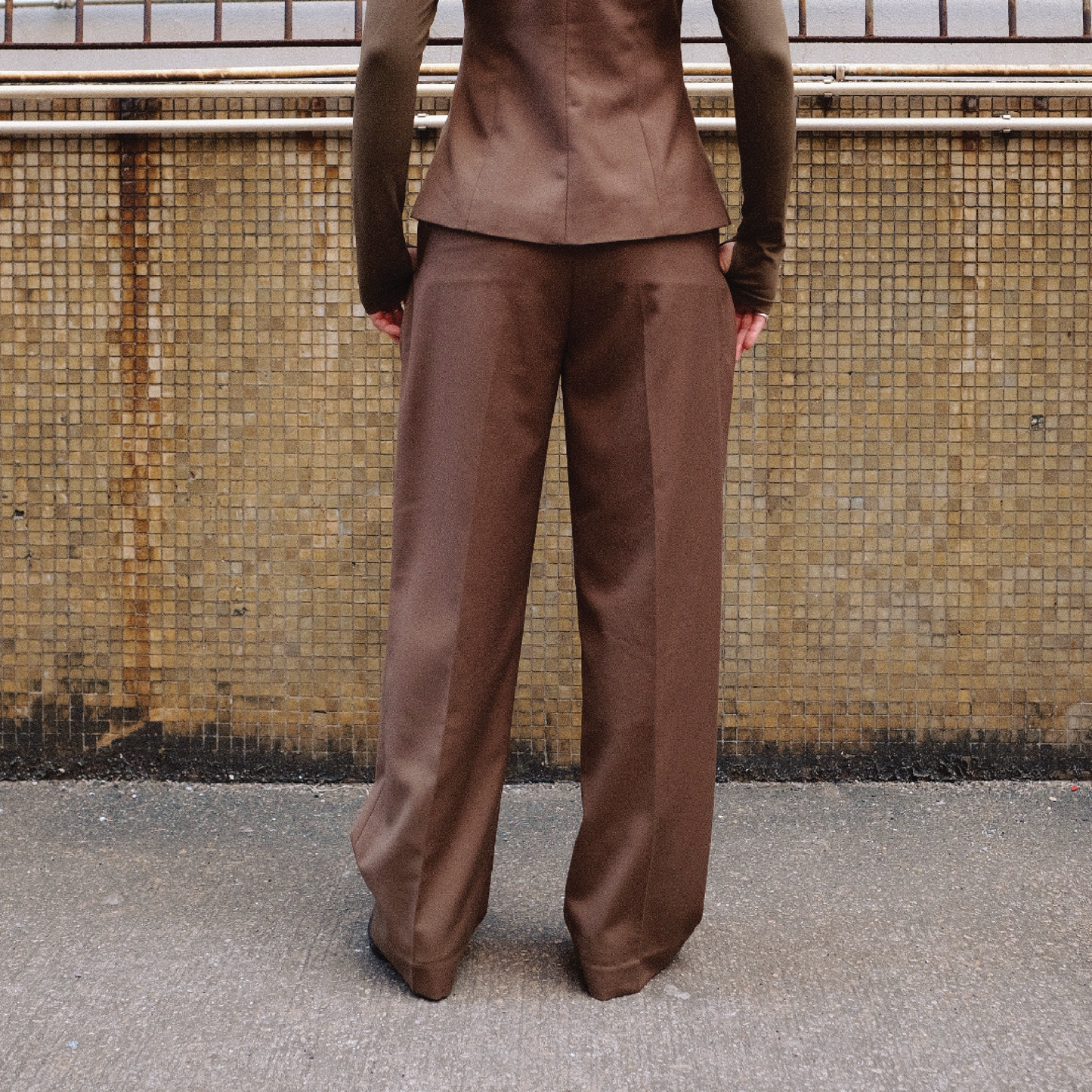 Cory Pleated Tailored Trousers | Earth