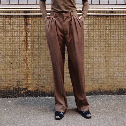 Cory Pleated Tailored Trousers | Earth